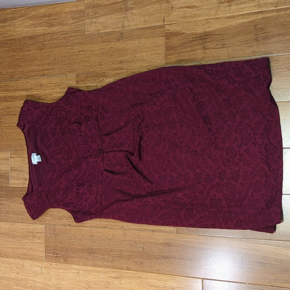 Motherhood Maternity Sleeveless Burgundy Floral Dress - Picture 5 of 13